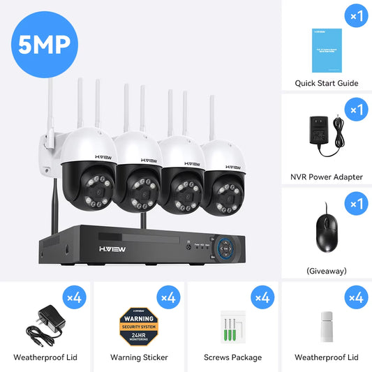 8CH 5Mp Wireless Wifi Camera Security System CCTV Camera Video Surveillance Kit NVR Indoor Outdoor Two-Way Audio Xmeye