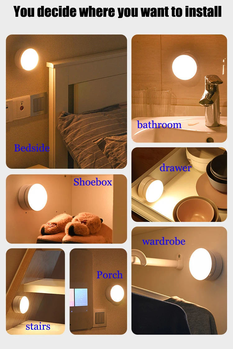 Cabinet Light Motion Sensor Light LED USB LED for Home Lighting Bedroom Closet Wardrobe Cabinet Lamp Rechargeable Lights